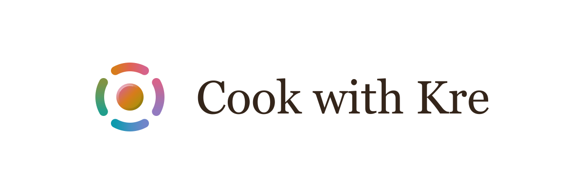 The Cook with Kre wordmark: the Hearth beside the name.